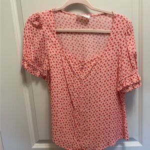 Elodie Red Floral Blouse